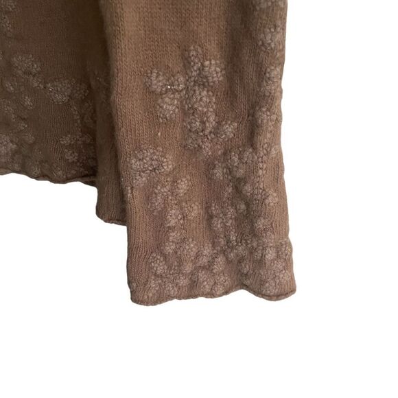 NOUGAT London Ombré Angora Cowl Neck Bell Sleeve Embroidered Sweater Tan M - Picture 5 of 11